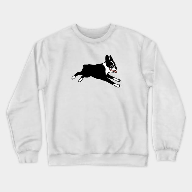 Boston Terrier | Cute Black and White Cartoon Dog Crewneck Sweatshirt by Coffee Squirrel